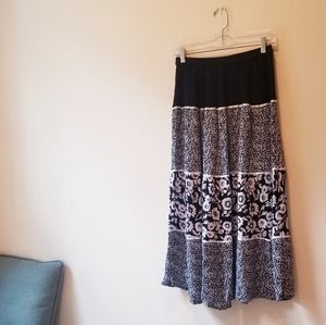 Cathy Daniels Black & White Floral Skirt